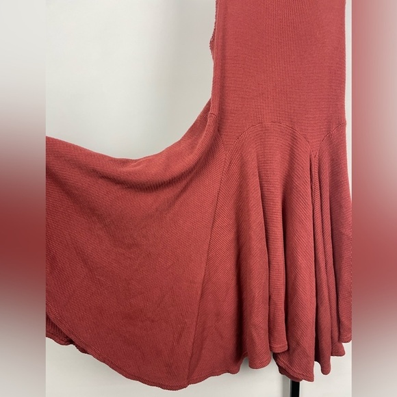 BDG Red Racerback Penelope Waffle Knit Fit + Flare Dress - Picture 8 of 10